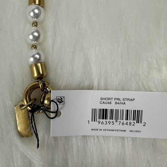 Coach Short Pearl Strap In Brass/Chalk CAU48 NWT - Picture 5 of 6